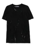 LGN LOUIS GABRIEL NOUCHI marble-print short-sleeve T-shirt - Black