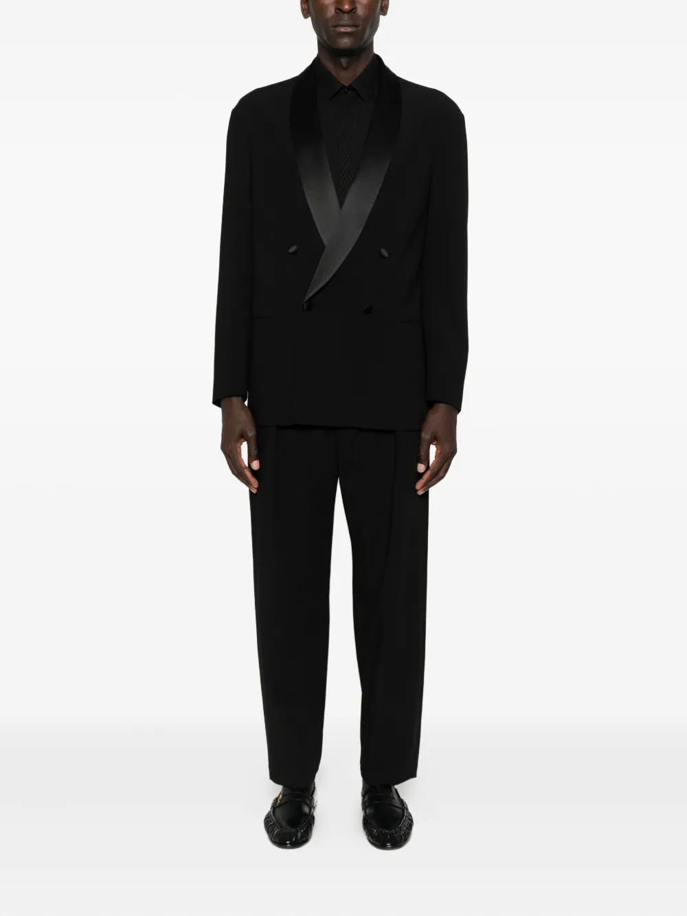 Giorgio Armani satin-lapels double-breasted suit | Single Breasted Suits | Image 2