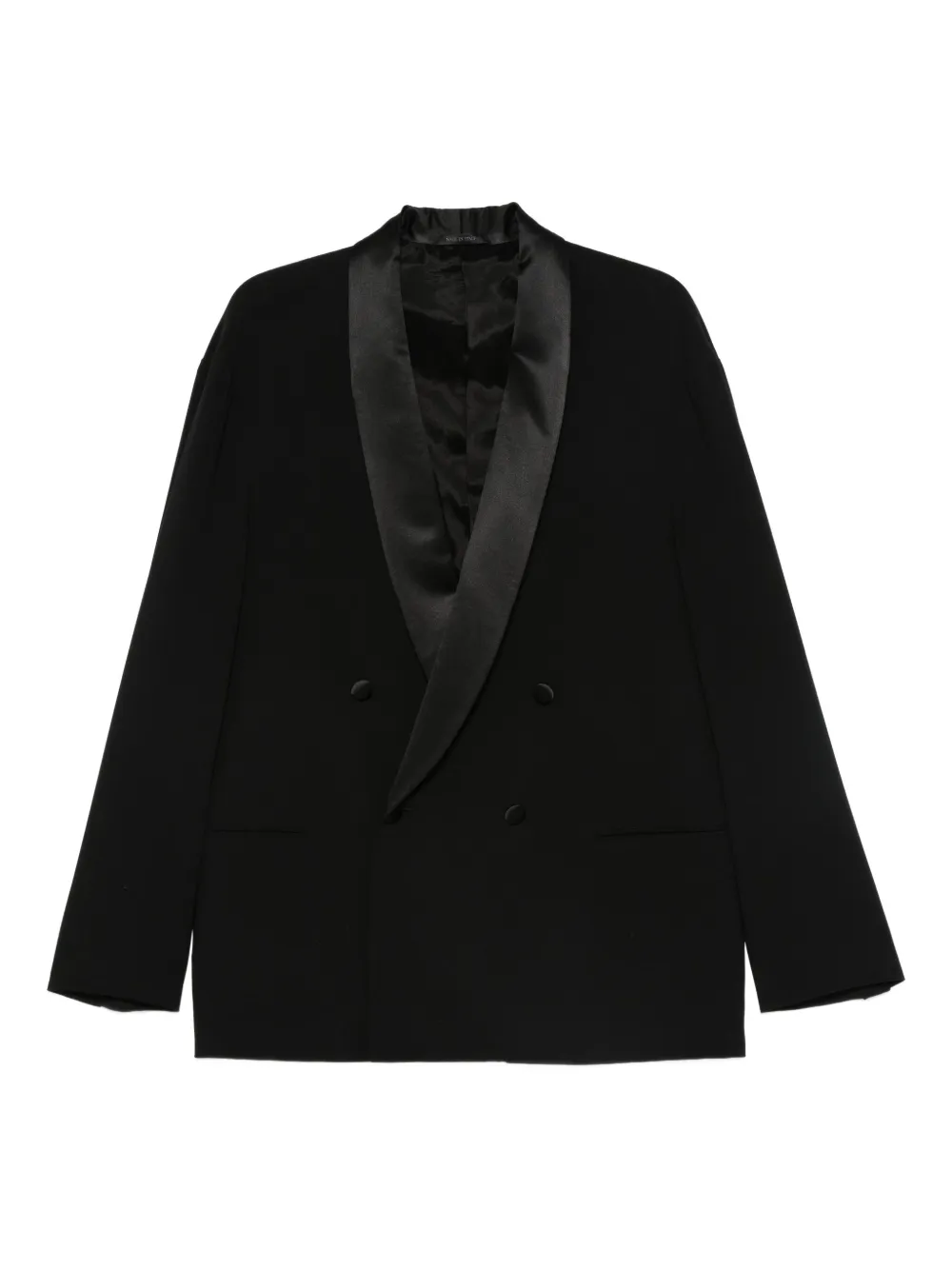 Giorgio Armani satin-lapels double-breasted suit | Black | Image 1