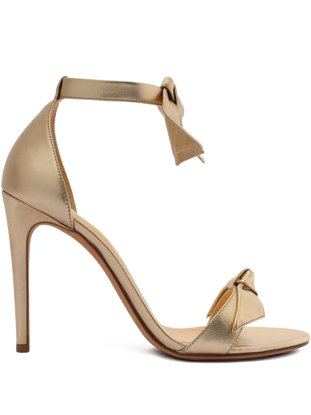 Alexandre Birman 100mm Clarita bow-detail leather heeled sandals Gold