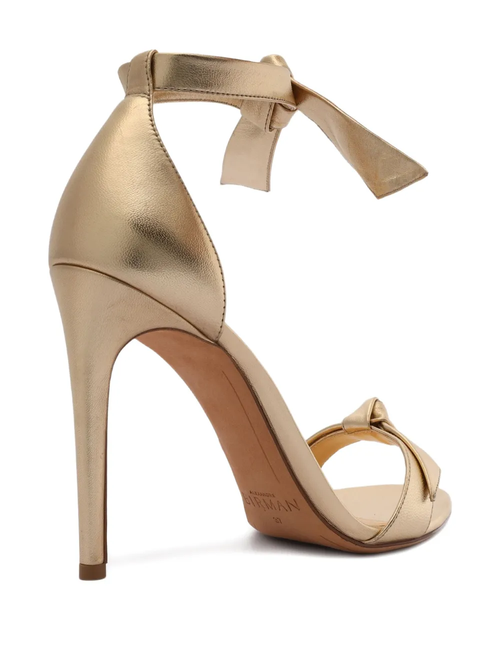 Alexandre Birman 100mm Clarita bow-detail leather heeled sandals Gold