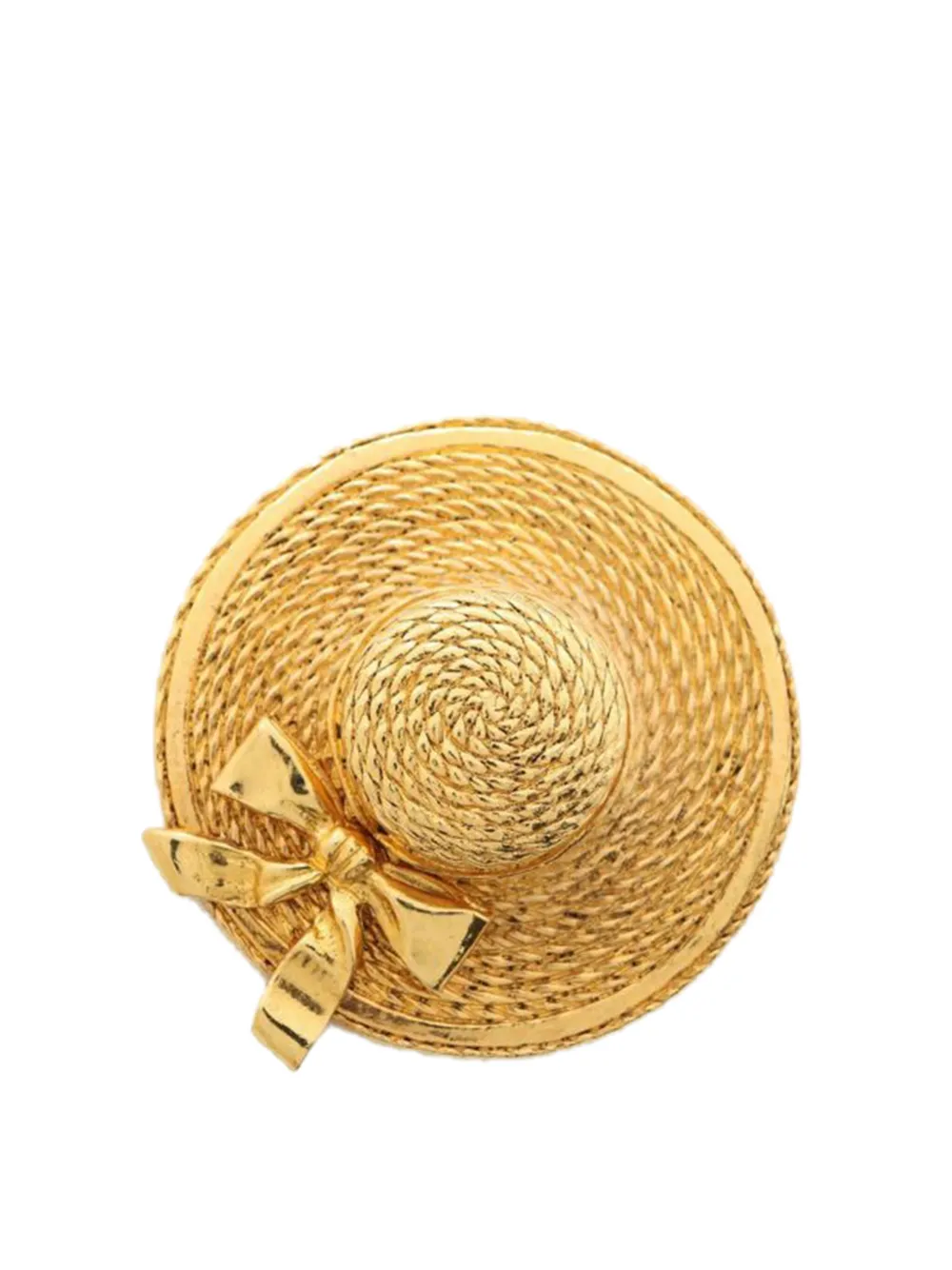 CHANEL Pre-Owned 20th Century Gold Plated Straw Hat Brooch costume brooch | Image 2