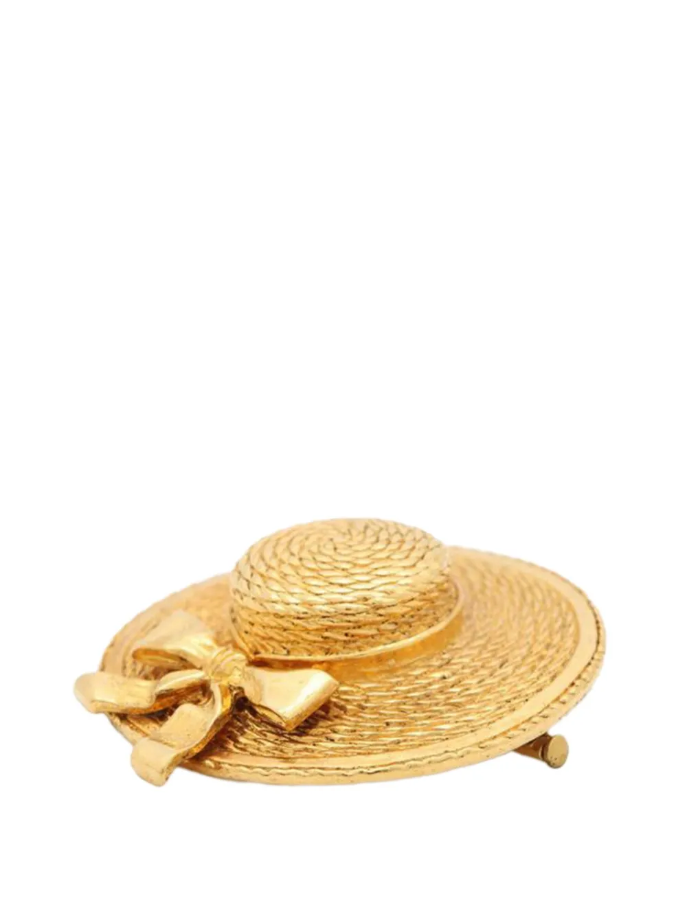 CHANEL Pre-Owned 20th Century Gold Plated Straw Hat Brooch costume brooch | Gold | Image 1