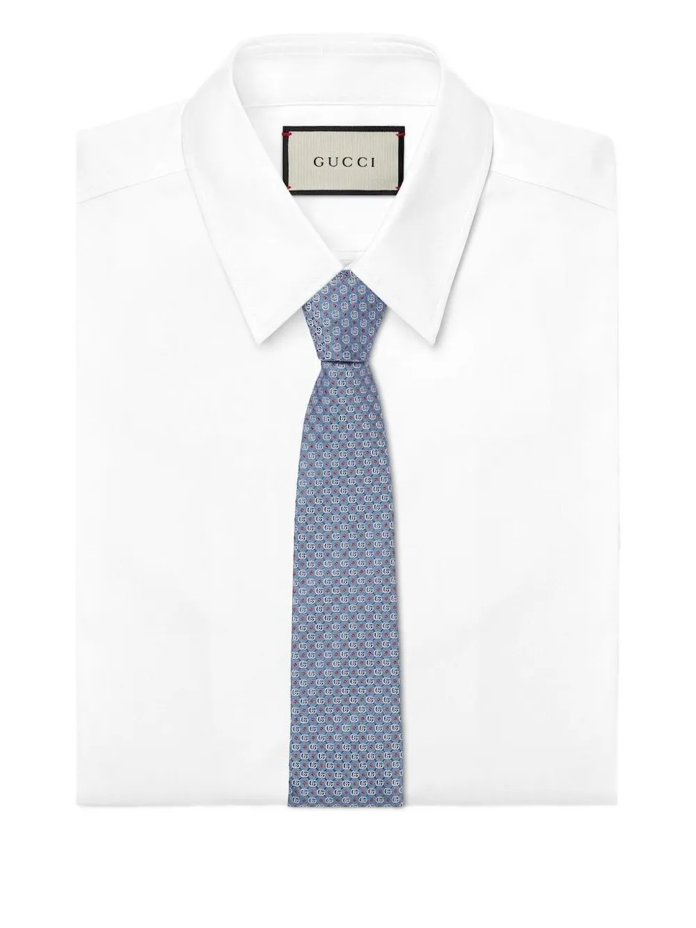 Gucci Zijden stropdas met GG-monogram Blauw