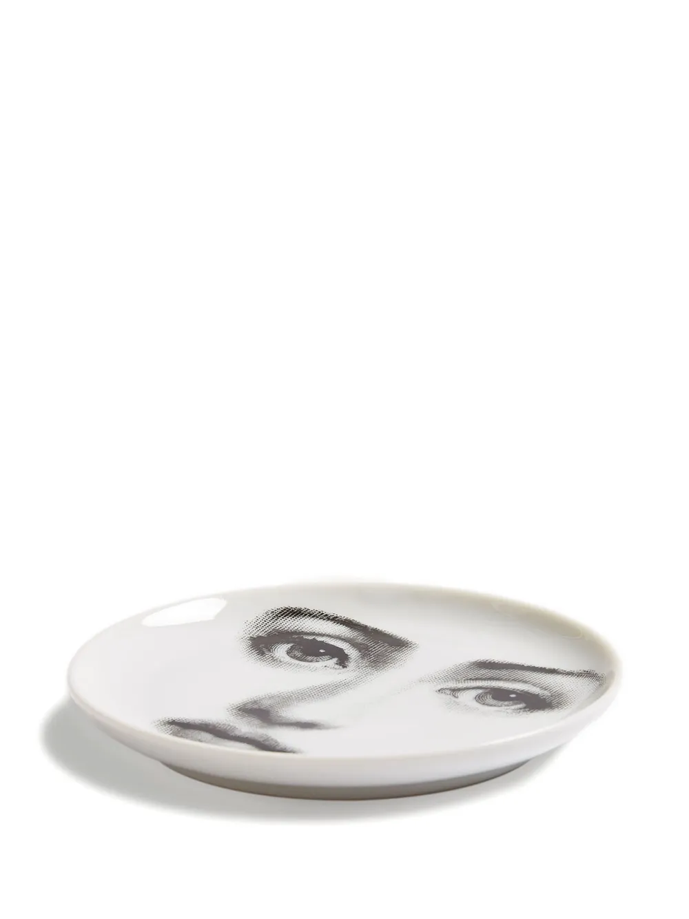 Fornasetti Face-print Plate In White