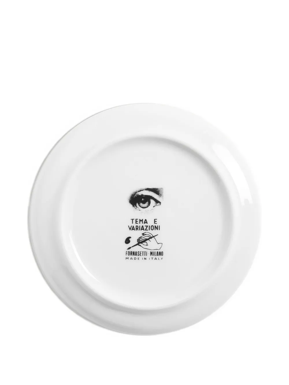 Fornasetti Face-print Plate In White