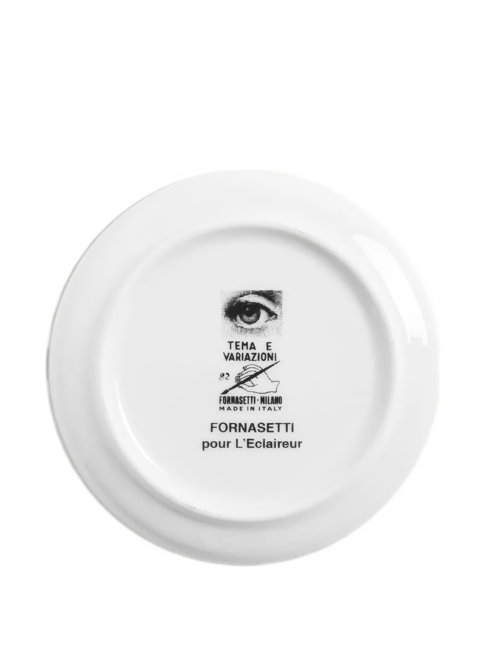 Fornasetti Face-print Plate In White