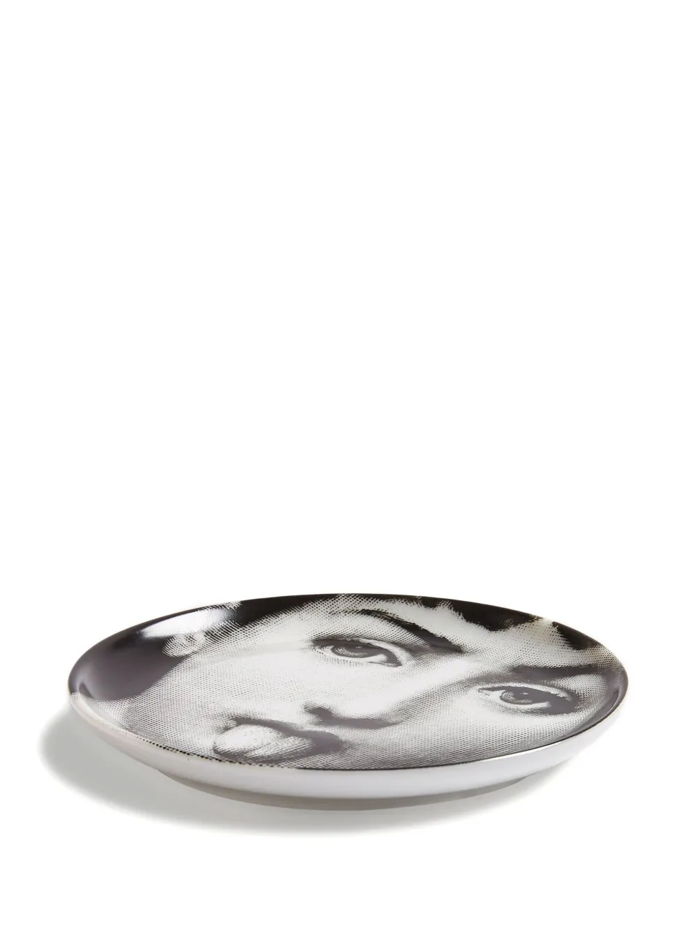 Fornasetti Face-print Plate In White