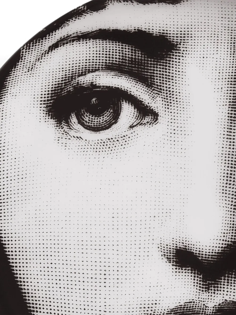 Fornasetti Face-print Plate In White