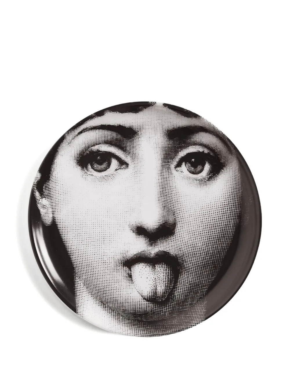 Fornasetti Face-print Plate In White
