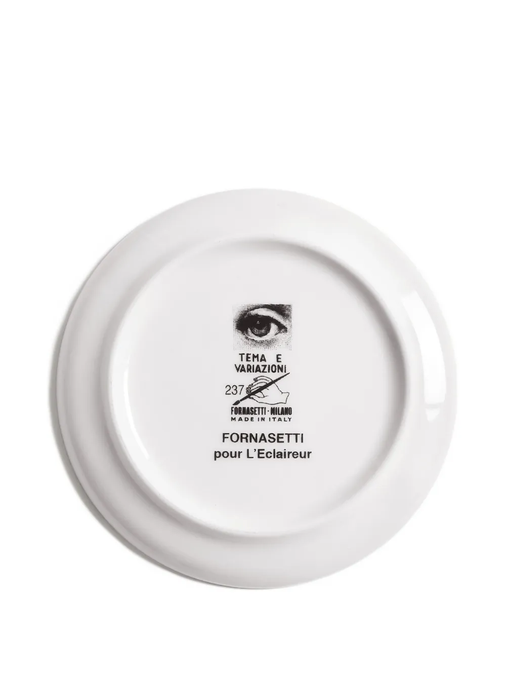 Fornasetti Face-print Plate In White
