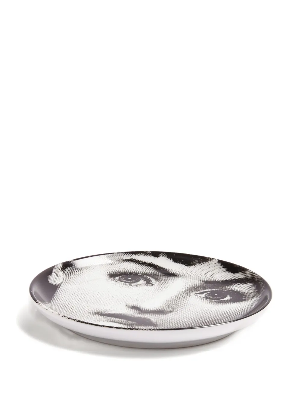 Fornasetti Face-print Plate In White