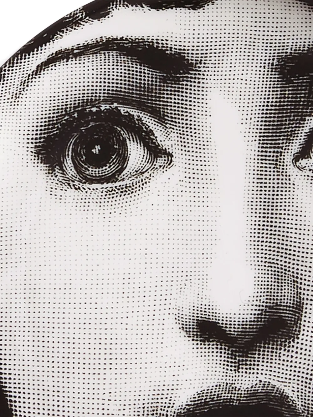 Fornasetti Face-print Plate In White