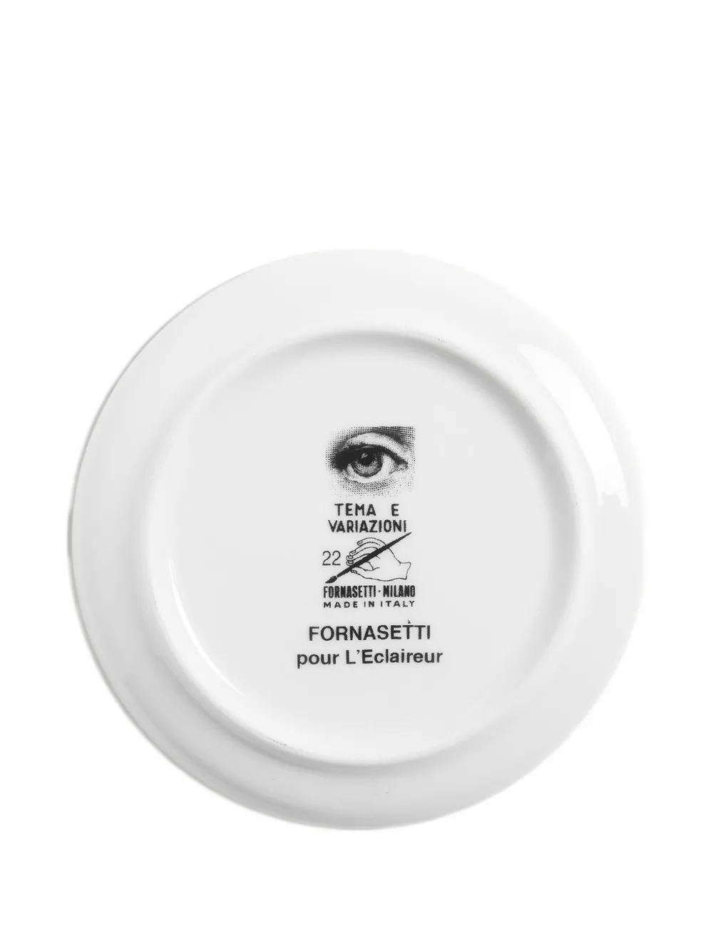Fornasetti Masked-face Porcelain Decorative Plate (10cm) In Black