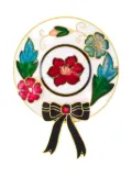 Susan Caplan Vintage 1980s floral bonnet brooch - Gold