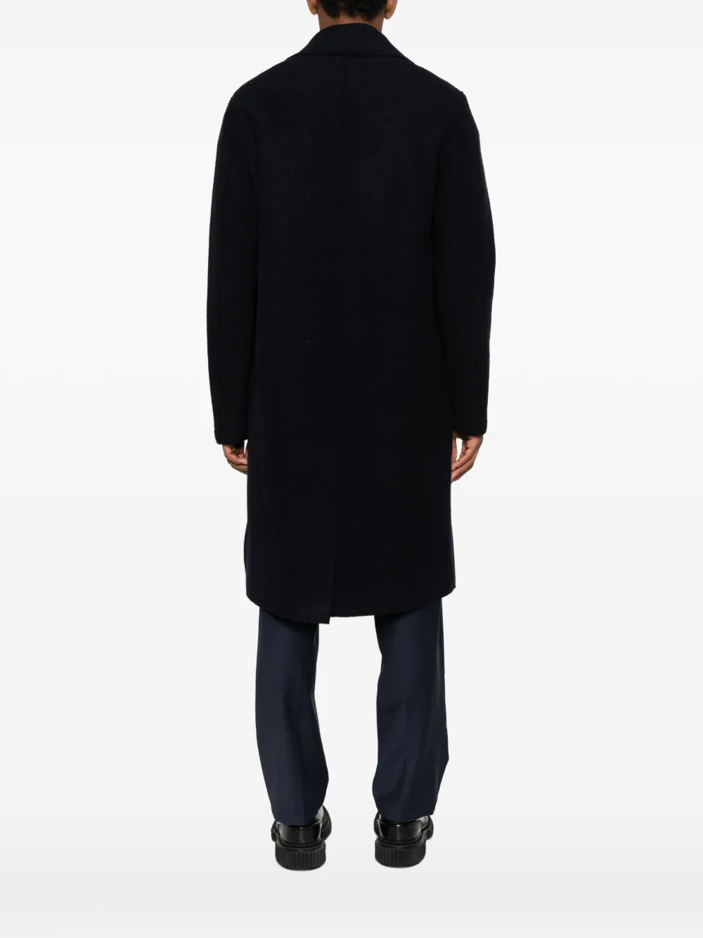 Harris Wharf London Double-breasted Wool Coat In Black