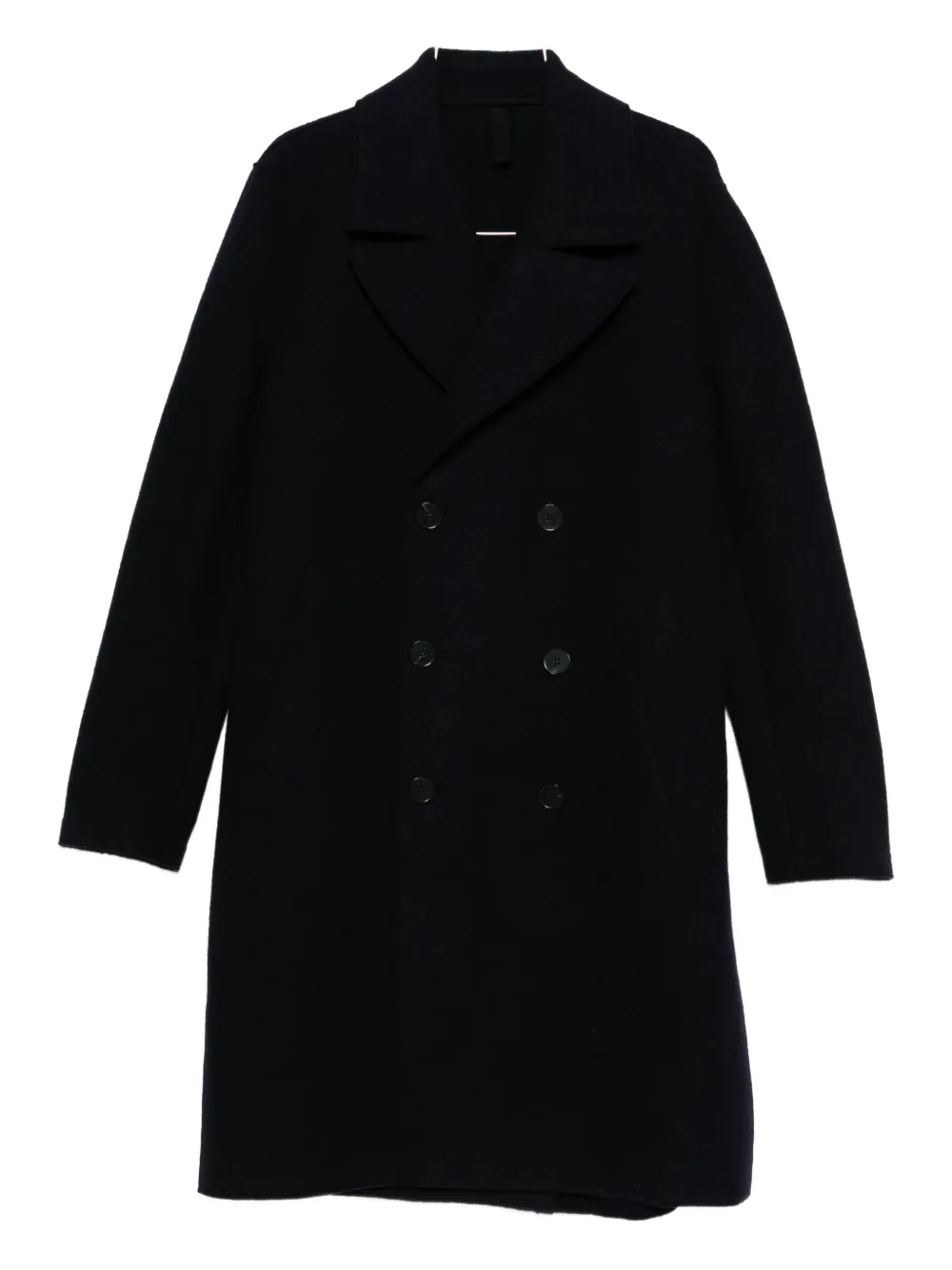 Harris Wharf London Double-breasted Wool Coat In Black