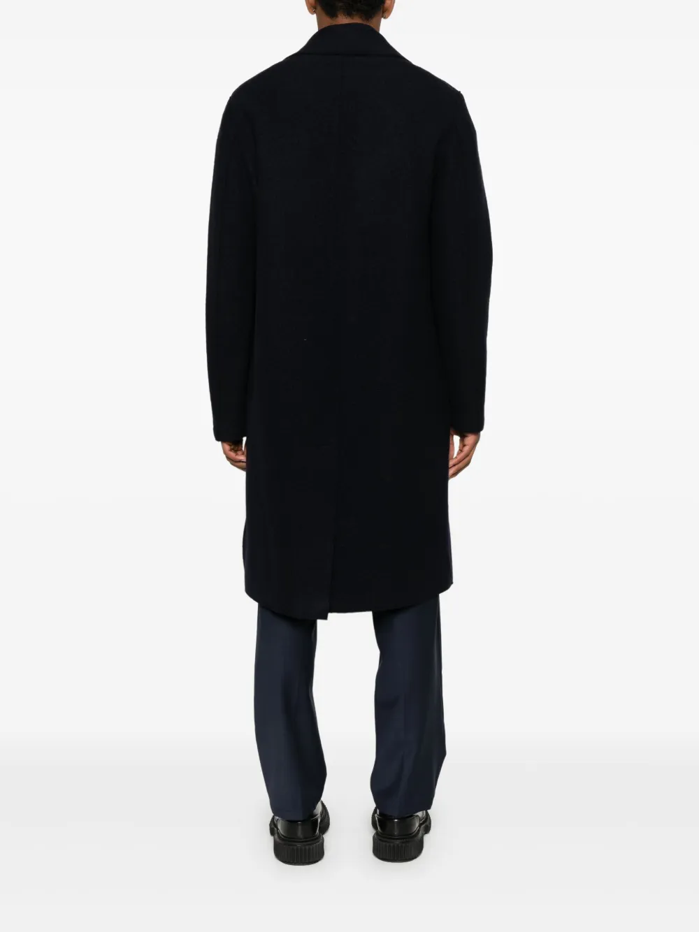 Harris Wharf London Wollen jas met dubbele rij knopen Blauw