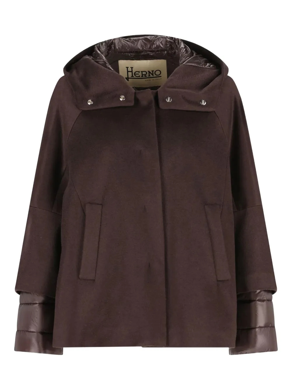 Herno hooded panelled jacket | Brown | Image 1