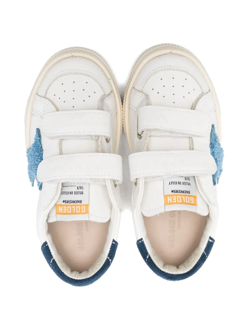 Golden Goose Kids star-embellished touch-strap sneakers White