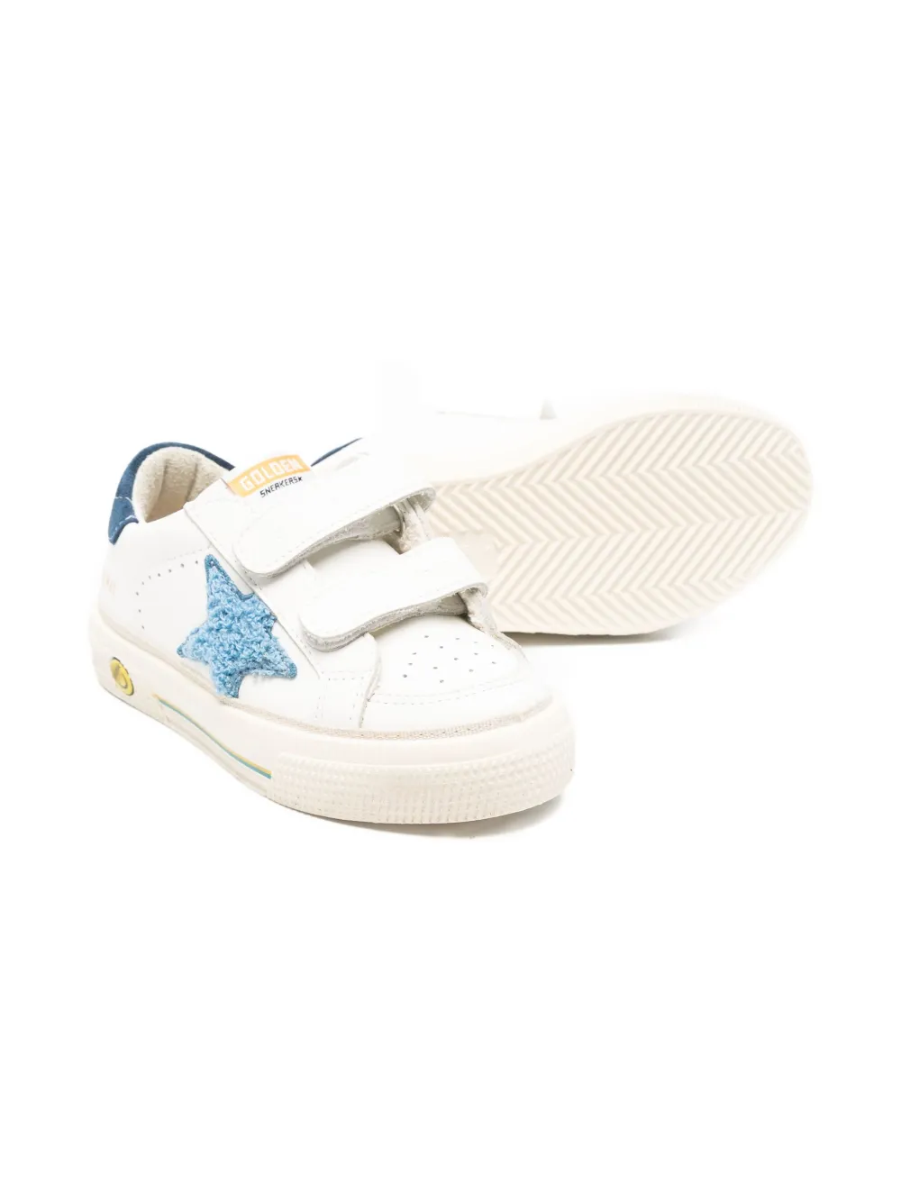 Golden Goose Kids star-embellished touch-strap sneakers - Wit