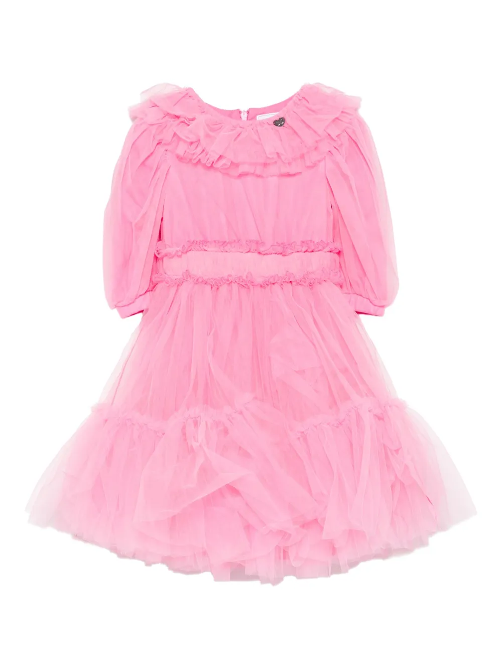 Monnalisa ruffled tulle dress | Pink | Image 1