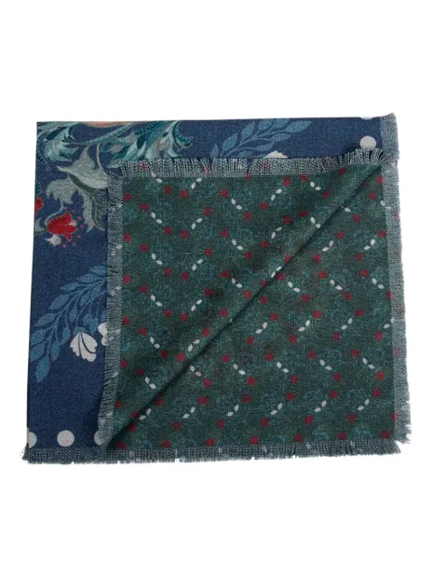 Franco Ferrari 花卉图案流苏边围巾