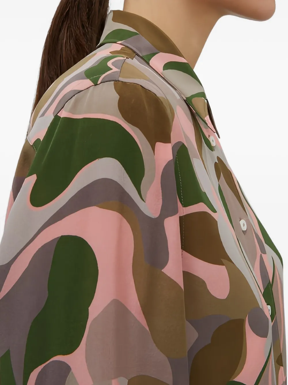 ASPESI Blouse met abstracte print - Beige