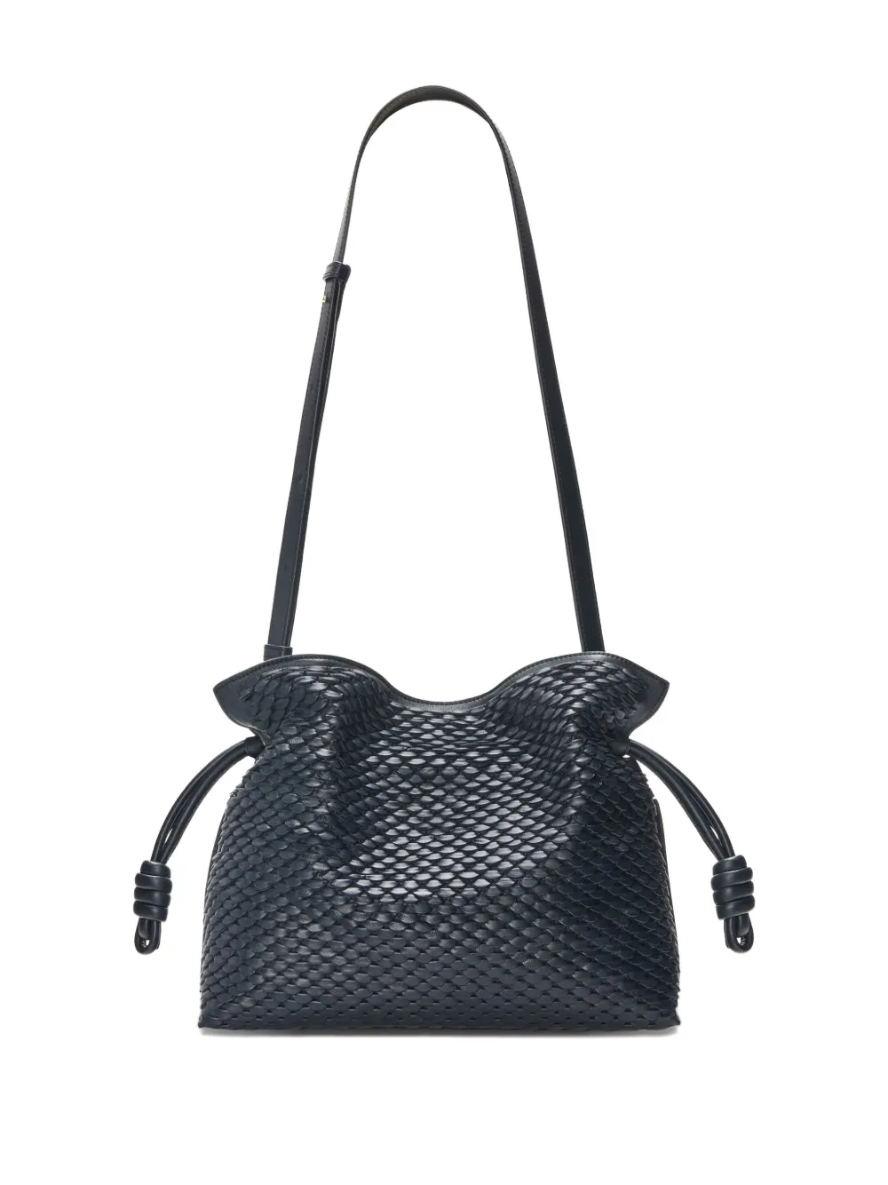 Loewe Medium Flamenco Woven Crossbody Bag In Blue