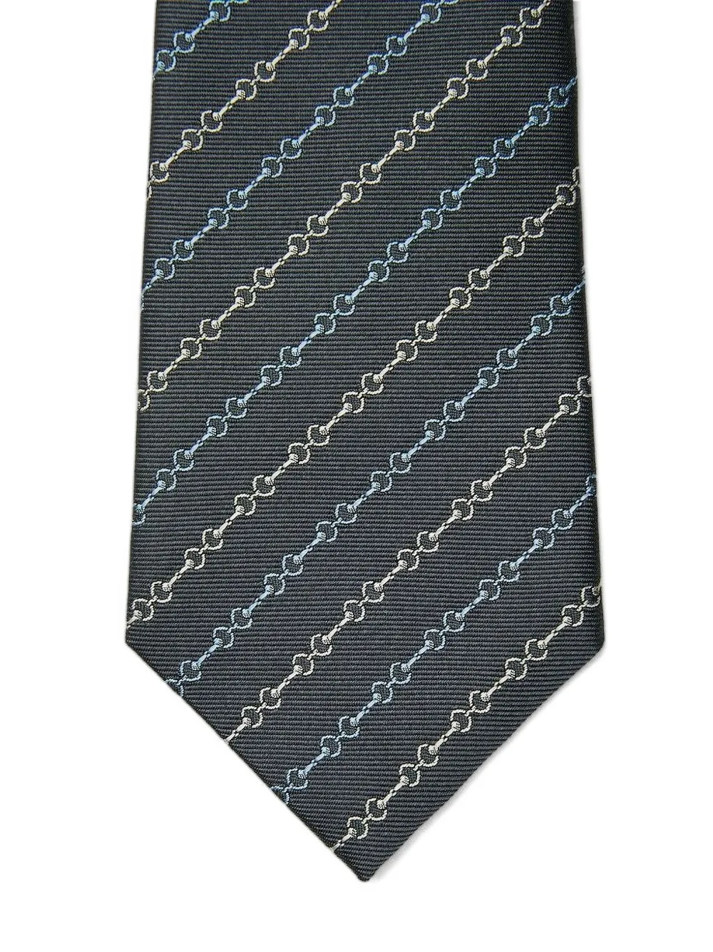  Gucci Chain-link Pattern Tie - Blue 