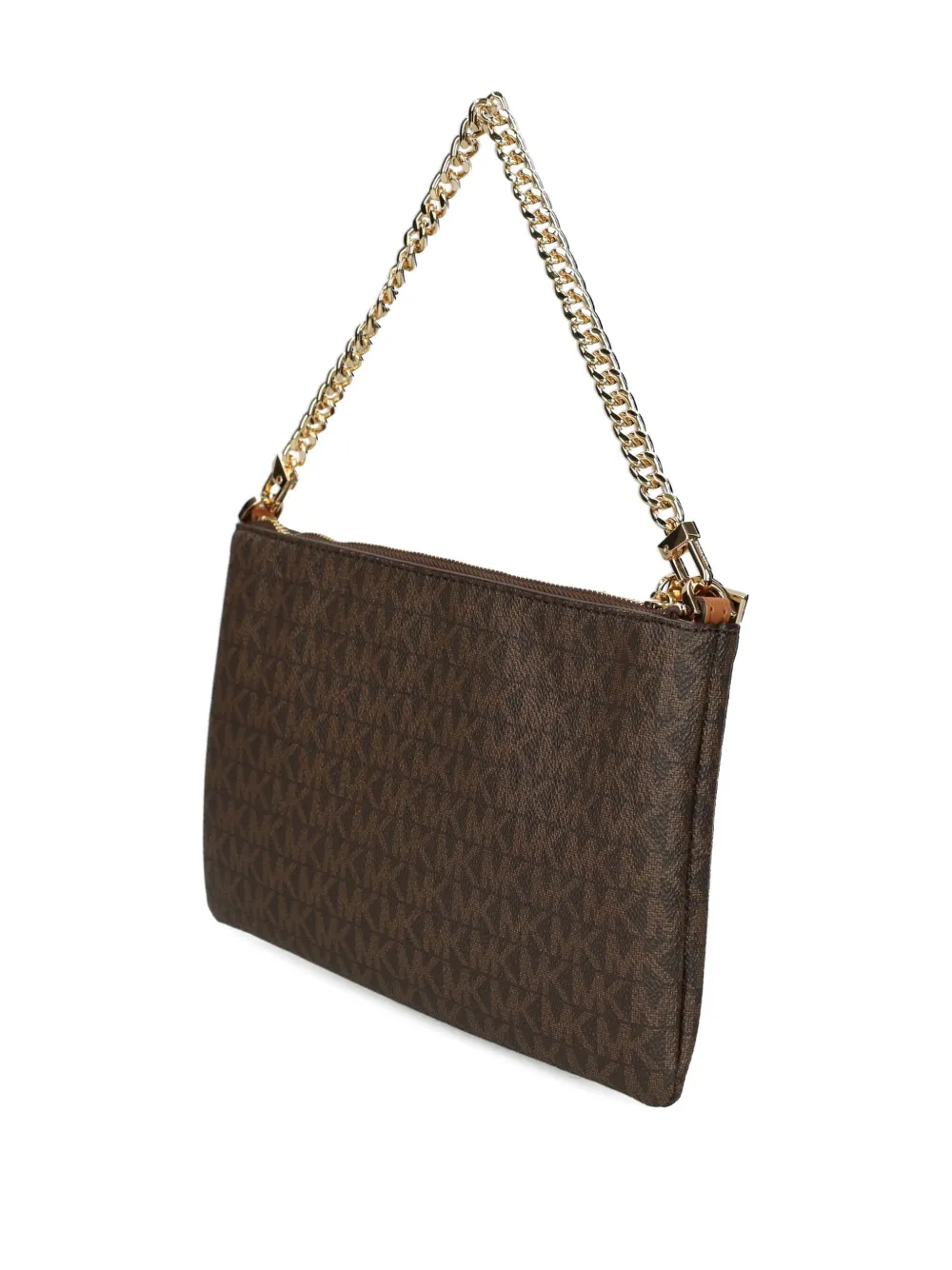 Michael Michael Kors Monogram Chain-strap Satchel In Brown