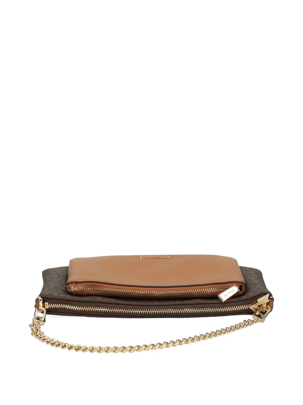 Michael Kors Boekentas met kettingbandje en monogram Bruin