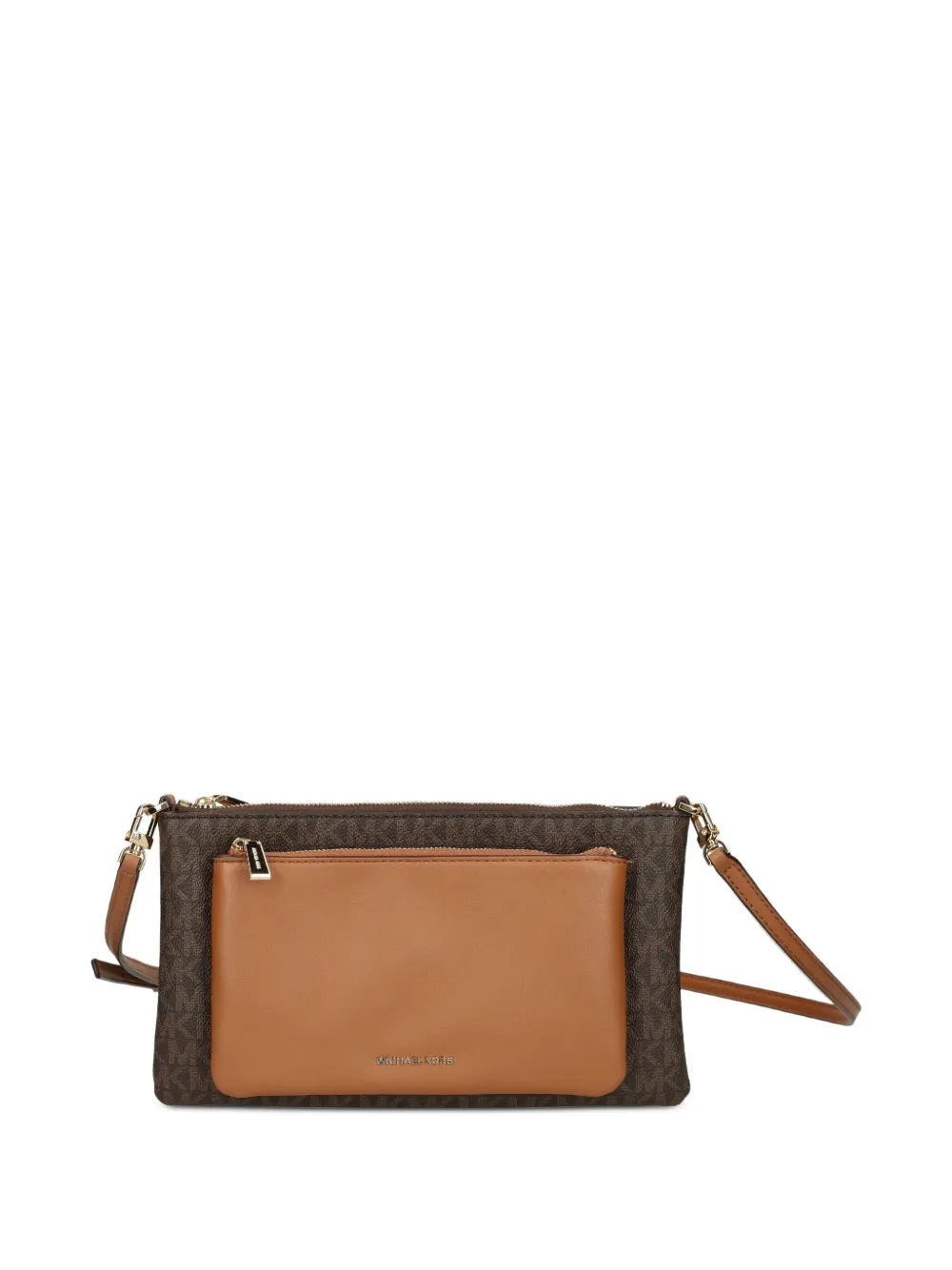 Michael Kors Boekentas met kettingbandje en monogram Bruin