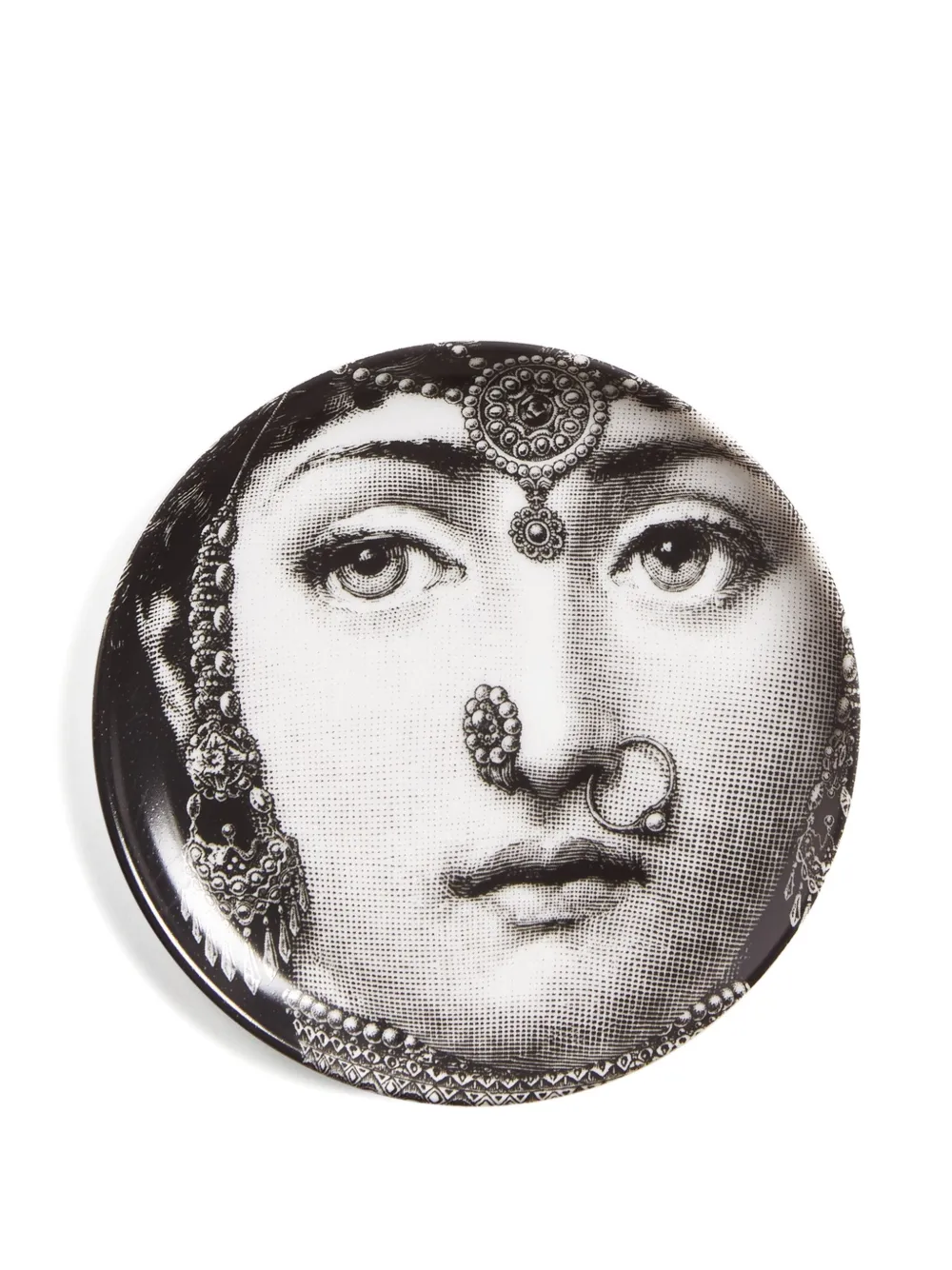 Fornasetti Tema E Variazioni Decorative Coaster In Black
