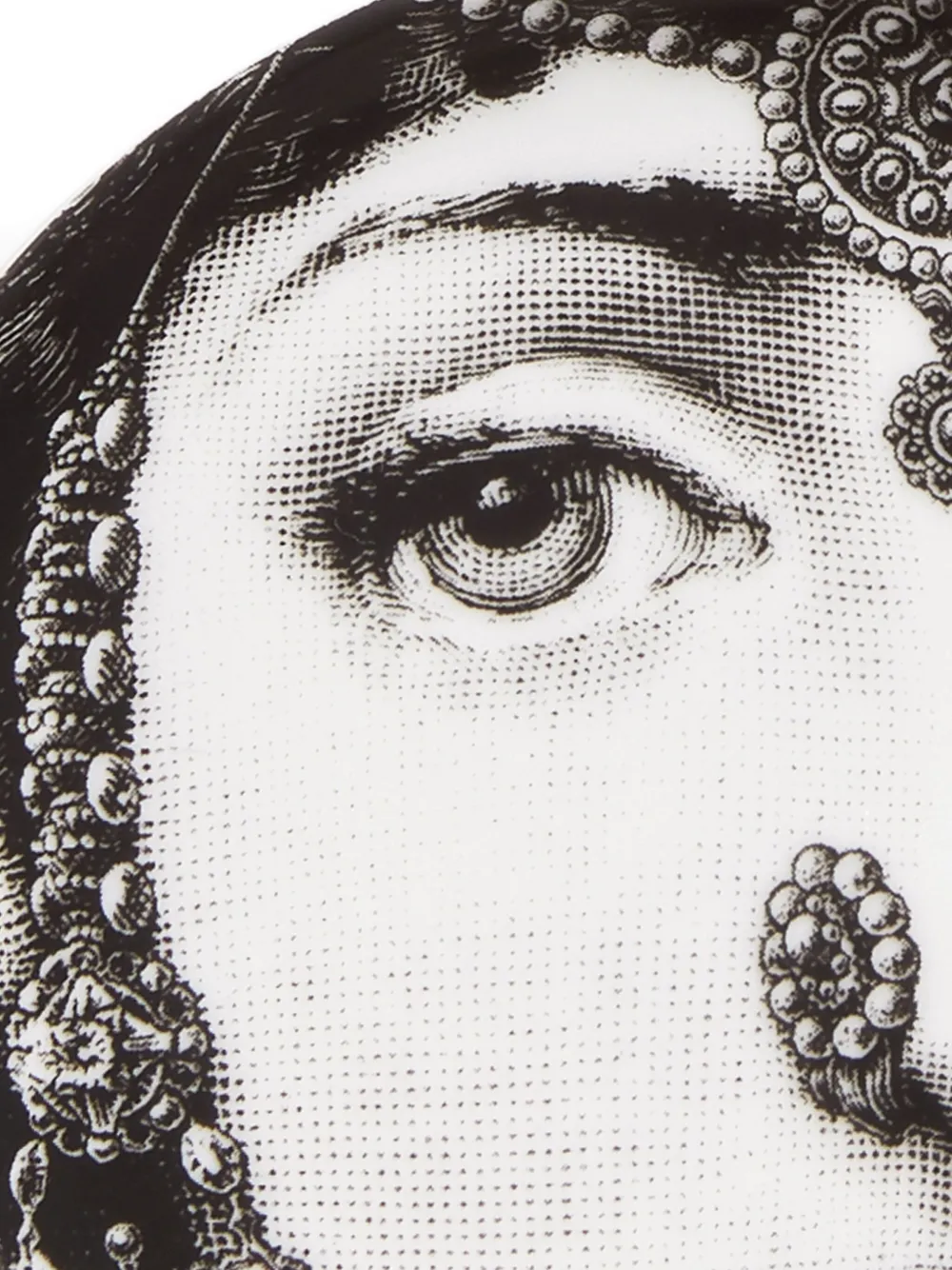 Fornasetti Tema E Variazioni Decorative Coaster In Black