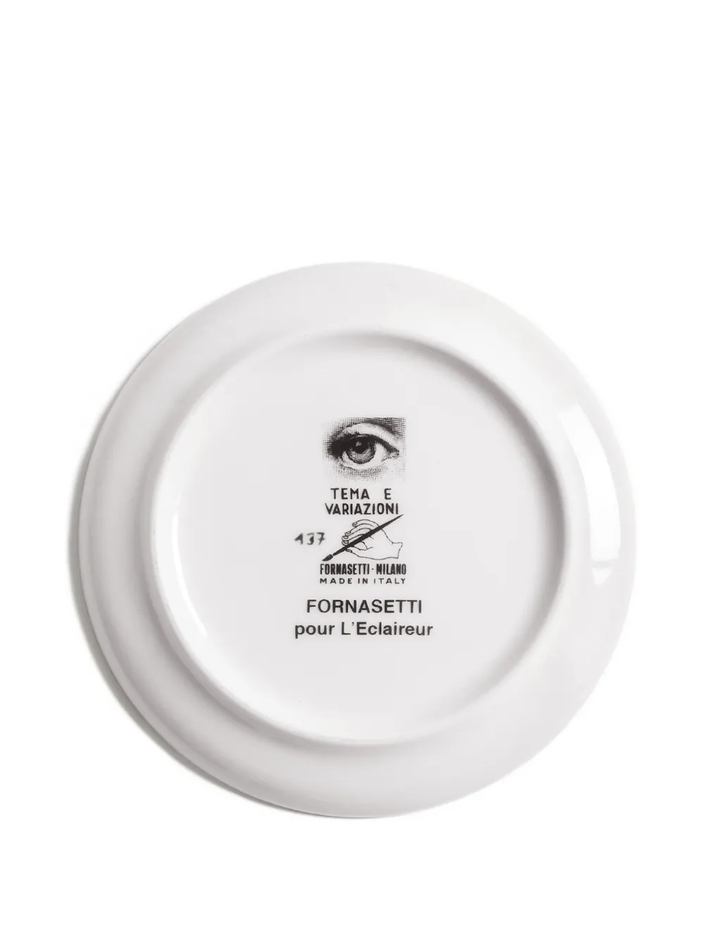 Fornasetti Tema E Variazioni Decorative Coaster In White
