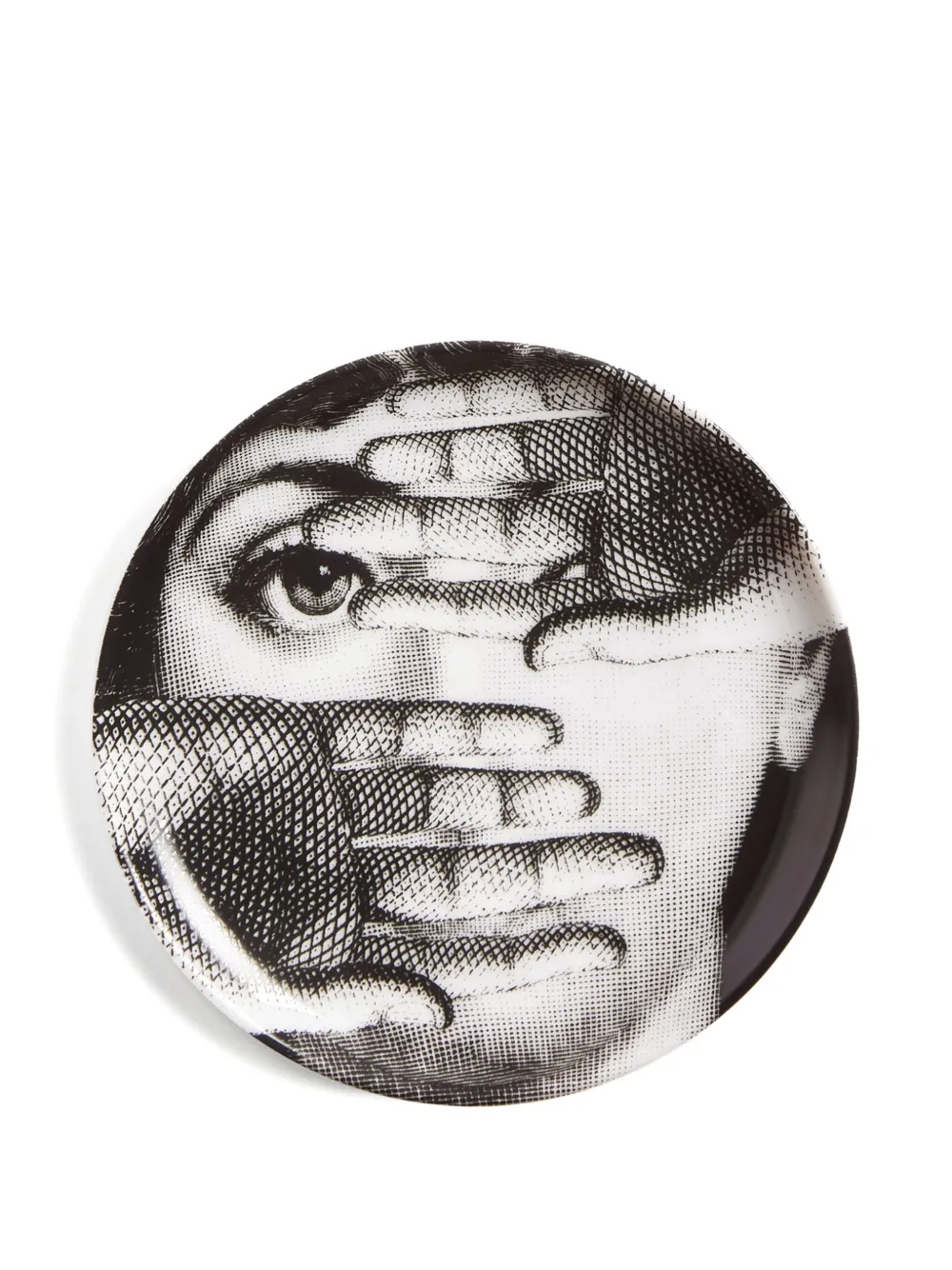 Fornasetti Hands Eye Porcelain Plate In Black
