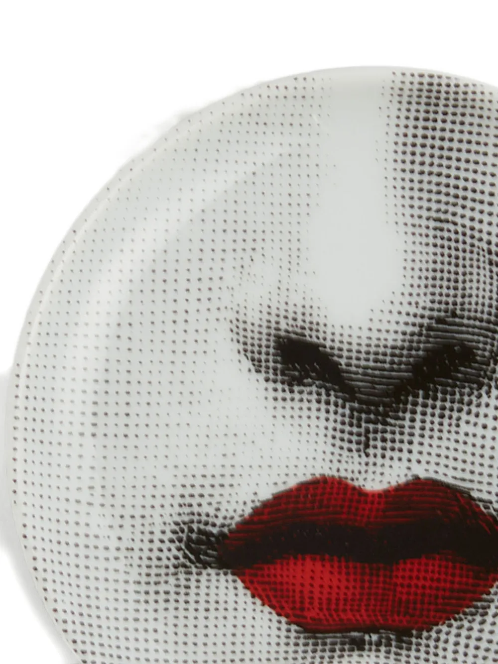 Fornasetti Red-lips Porcelain Decorative Plate (10cm) In White