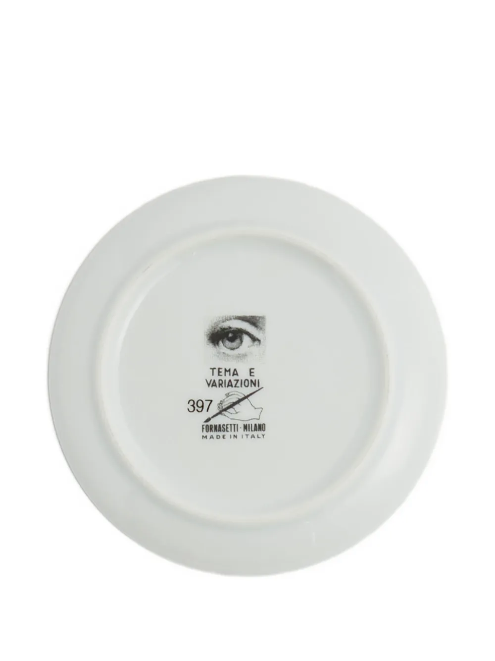 Fornasetti Red-lips Porcelain Decorative Plate (10cm) In White