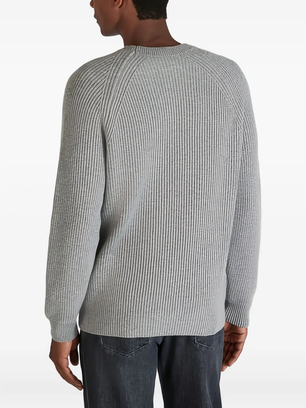 Incotex Ribbed Crew-neck Sweater In Gray