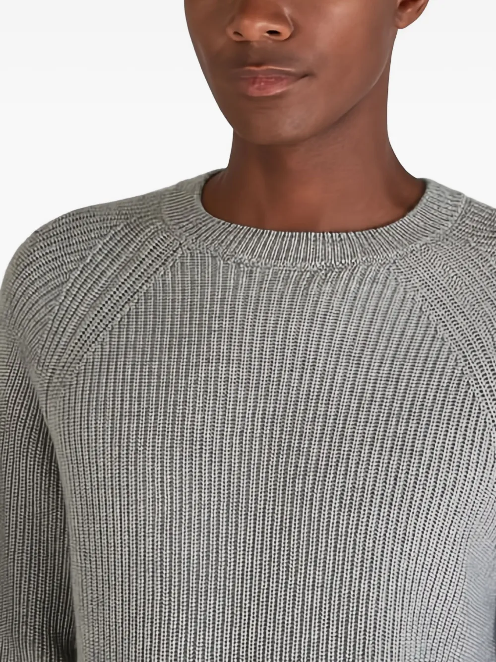 Incotex Ribbed Crew-neck Sweater In Gray
