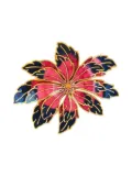 Susan Caplan Vintage 1980s lotus-flower brooch - Black