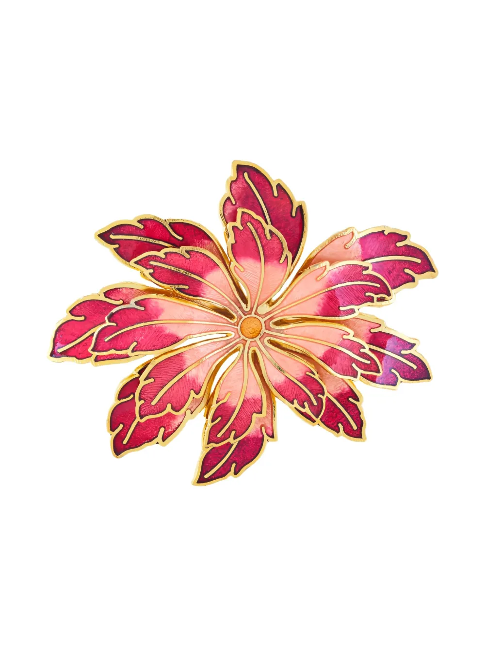 Susan Caplan Vintage 1980s lotus-flower brooch | Red | Image 1