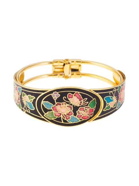 Susan Caplan Vintage 1980s Cloisonné floral bracelet