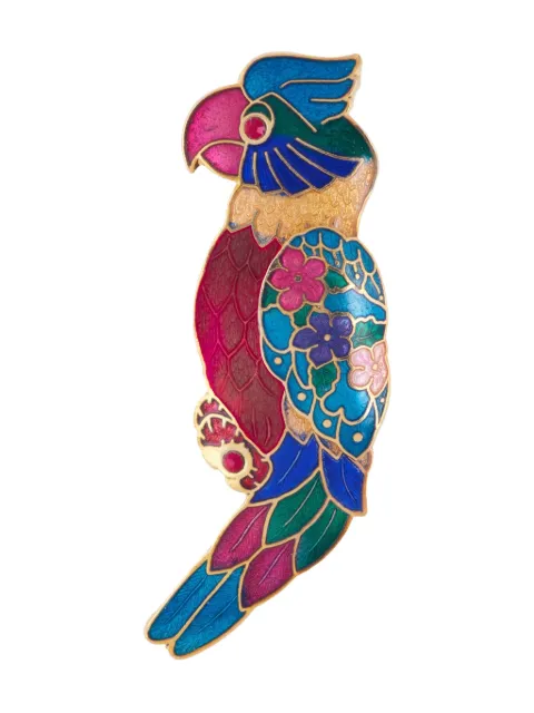 Susan Caplan Vintage 1980s parrot brooch