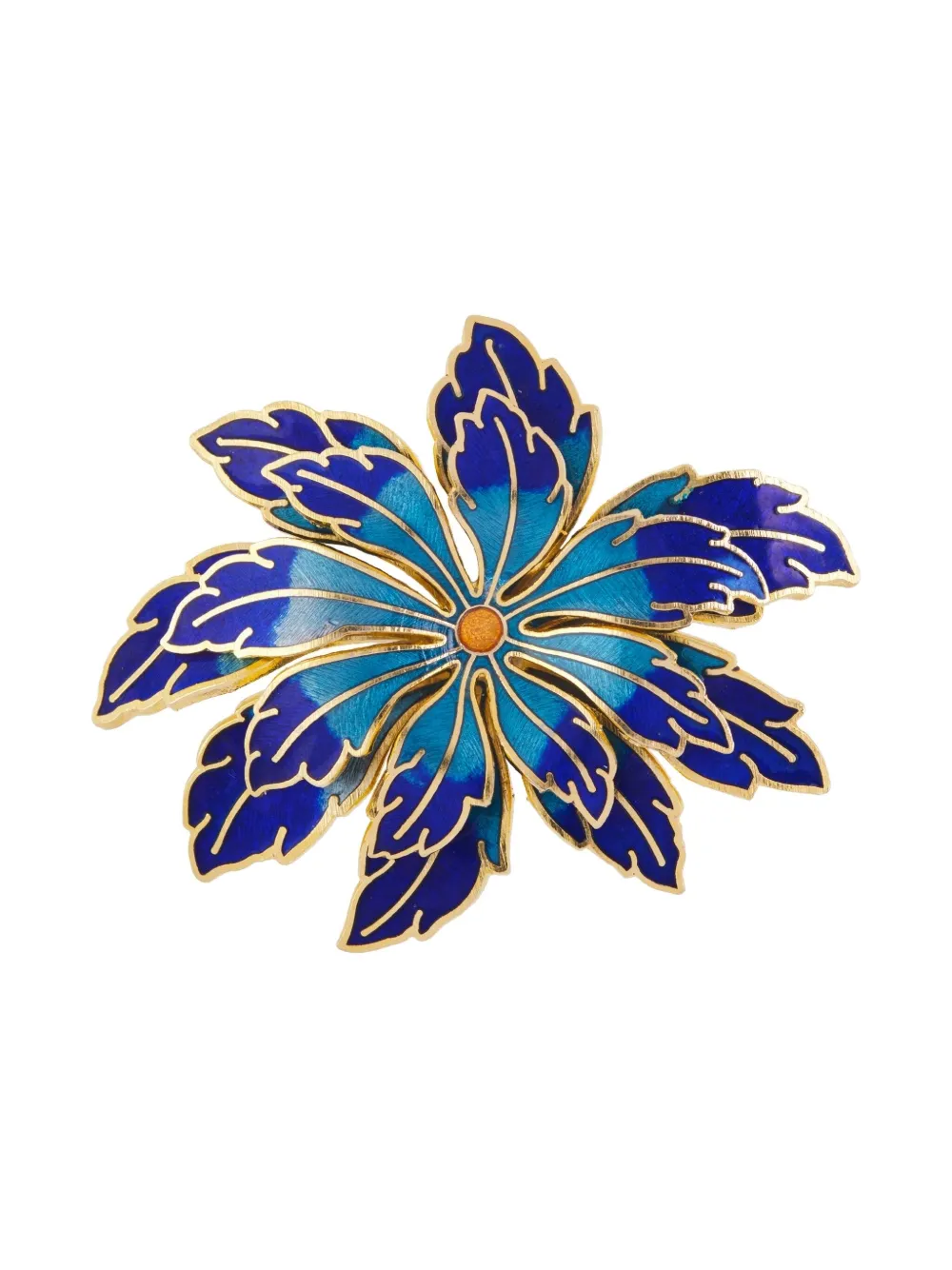 Susan Caplan Vintage 1980s lotus-flower brooch | Blue | Image 1