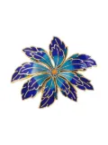 Susan Caplan Vintage 1980s lotus-flower brooch - Blue