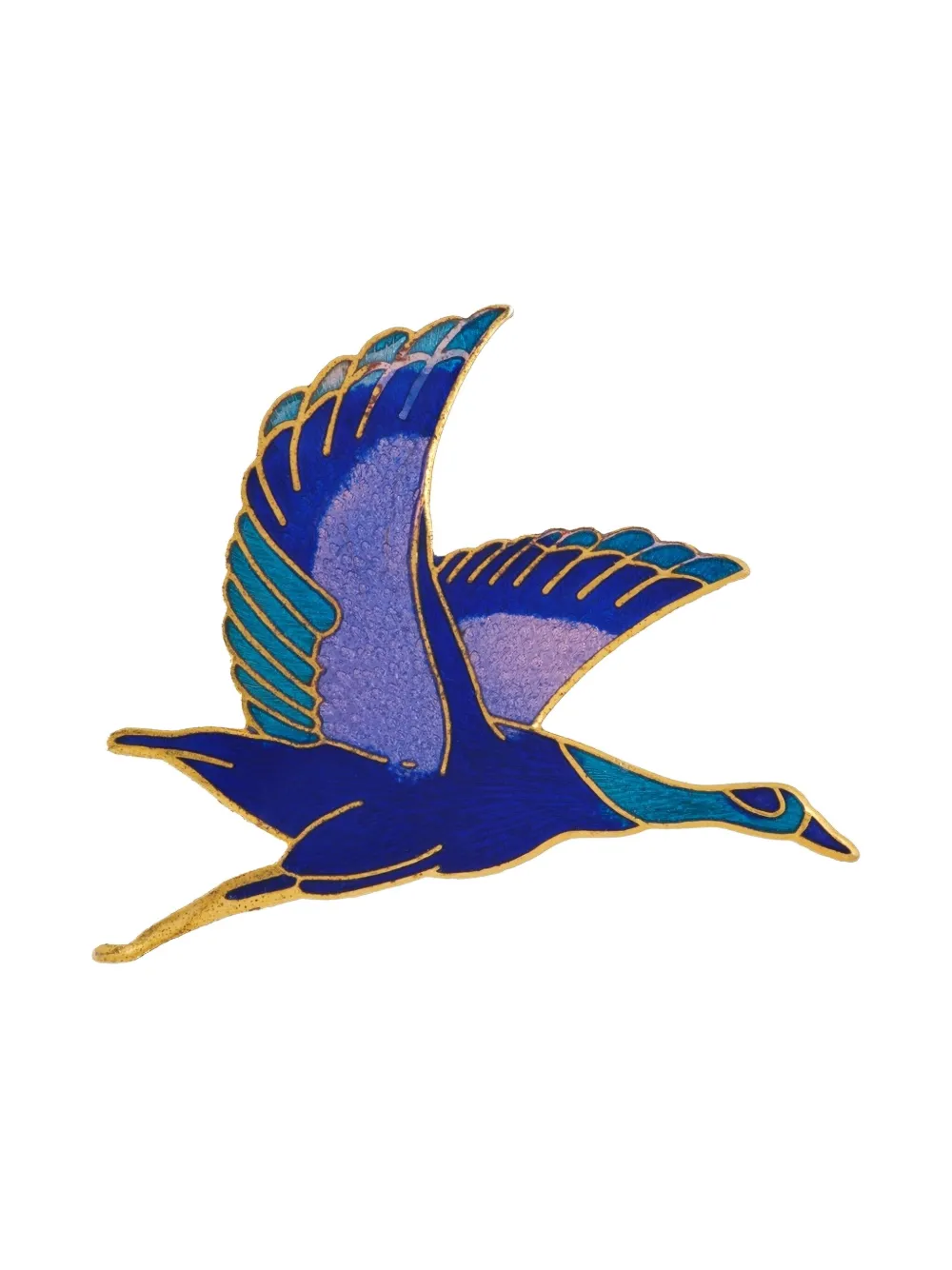 Susan Caplan Vintage cloisonné flying goose brooch - ブルー Susan Caplan Vintage cloisonné flying goose brooch - ブルー