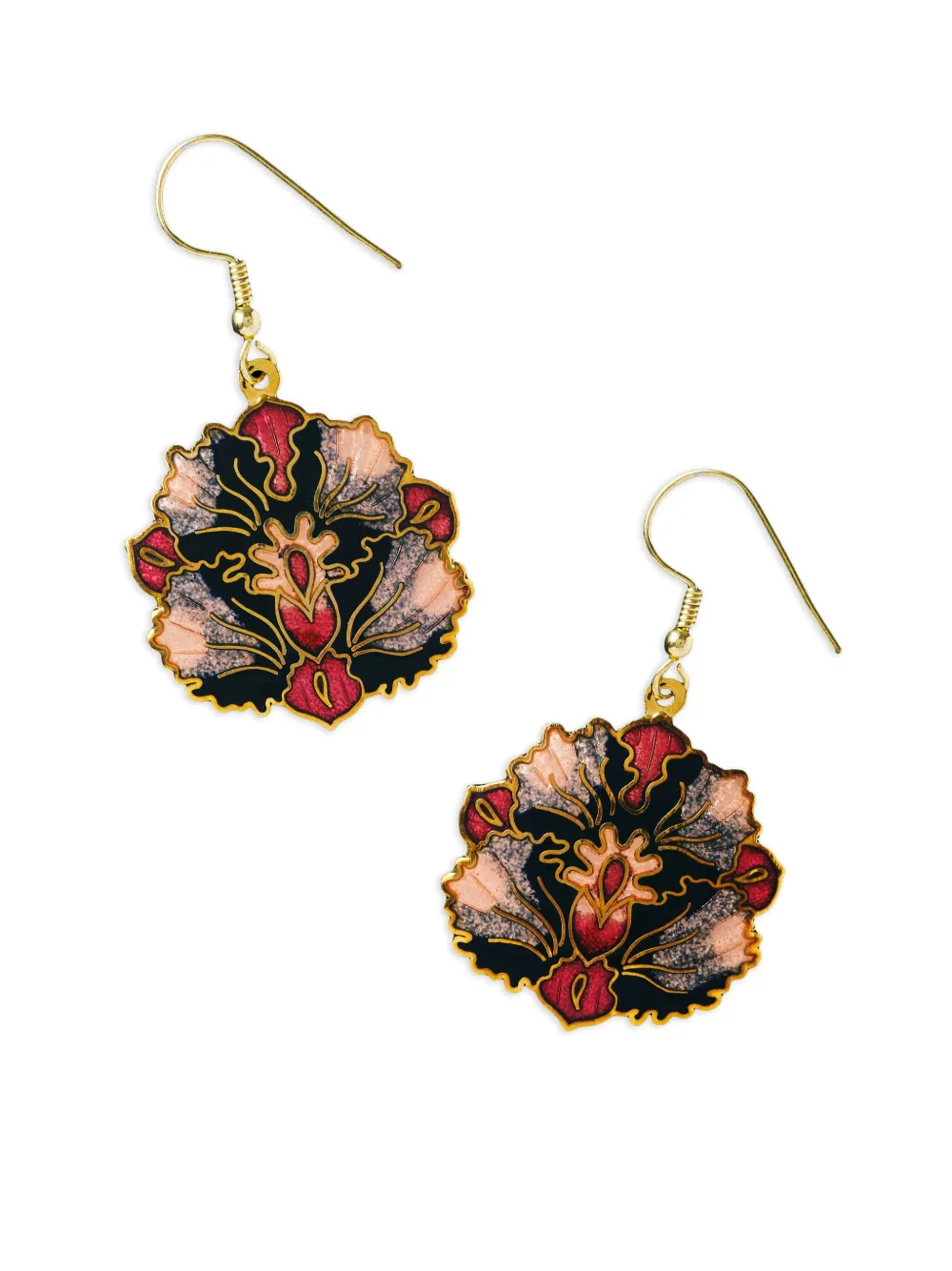Susan Caplan Vintage 1980s Cloisonné earrings | Image 2