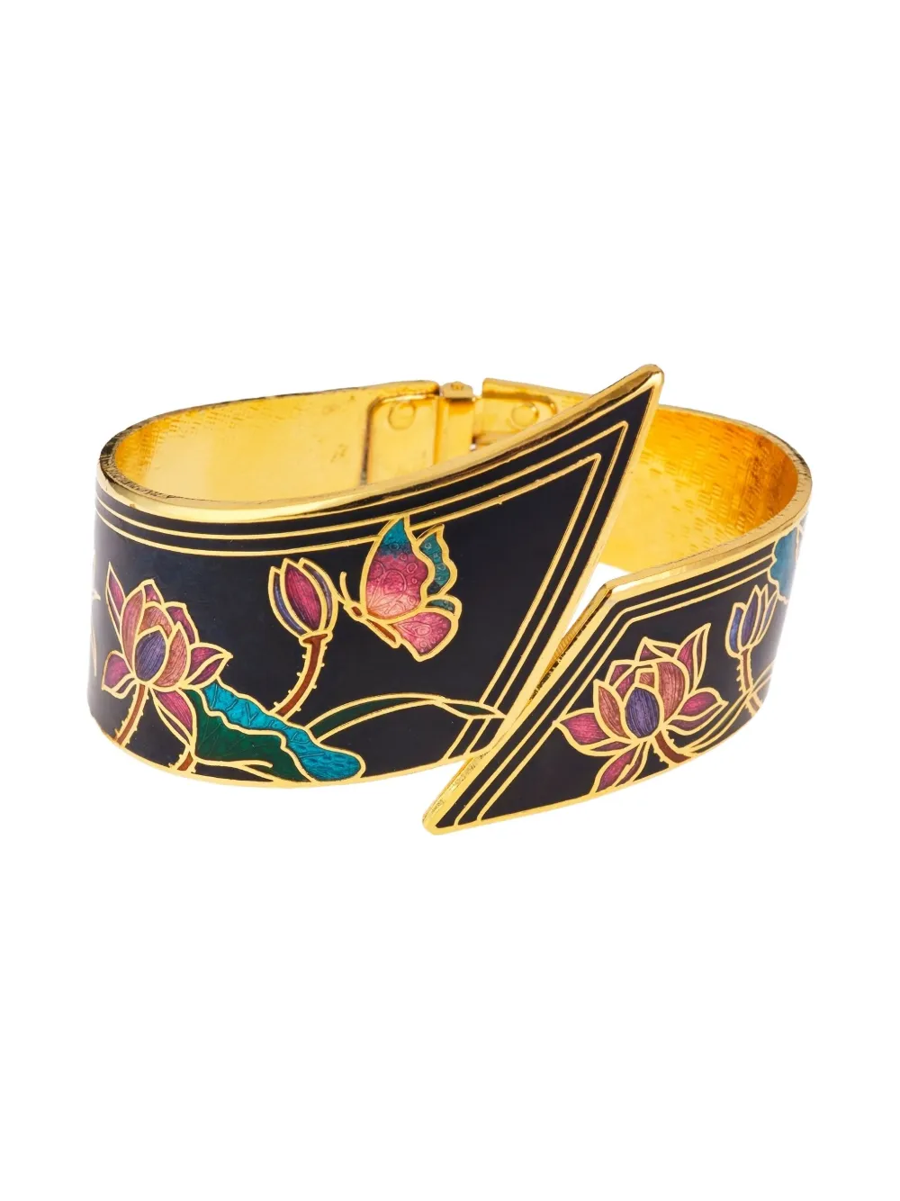 Susan Caplan Vintage 1980s Cloisonné cuff bracelet | Black | Image 1